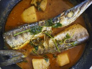 Τηγανόσουπα Αιγινίτικη με λούτσο.